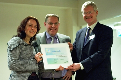 Diana den Held handing out certification to Tebodin in 2010